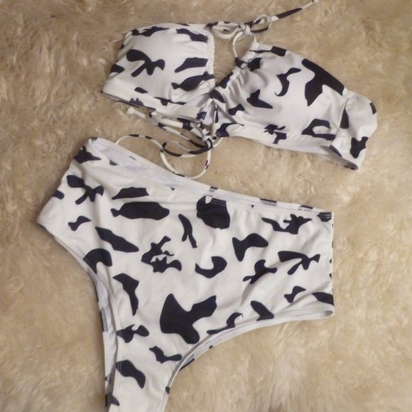 Shein Other - Shein swimsuit 2 pieces: high rise bikini bottoms & halter top with strings 2XL